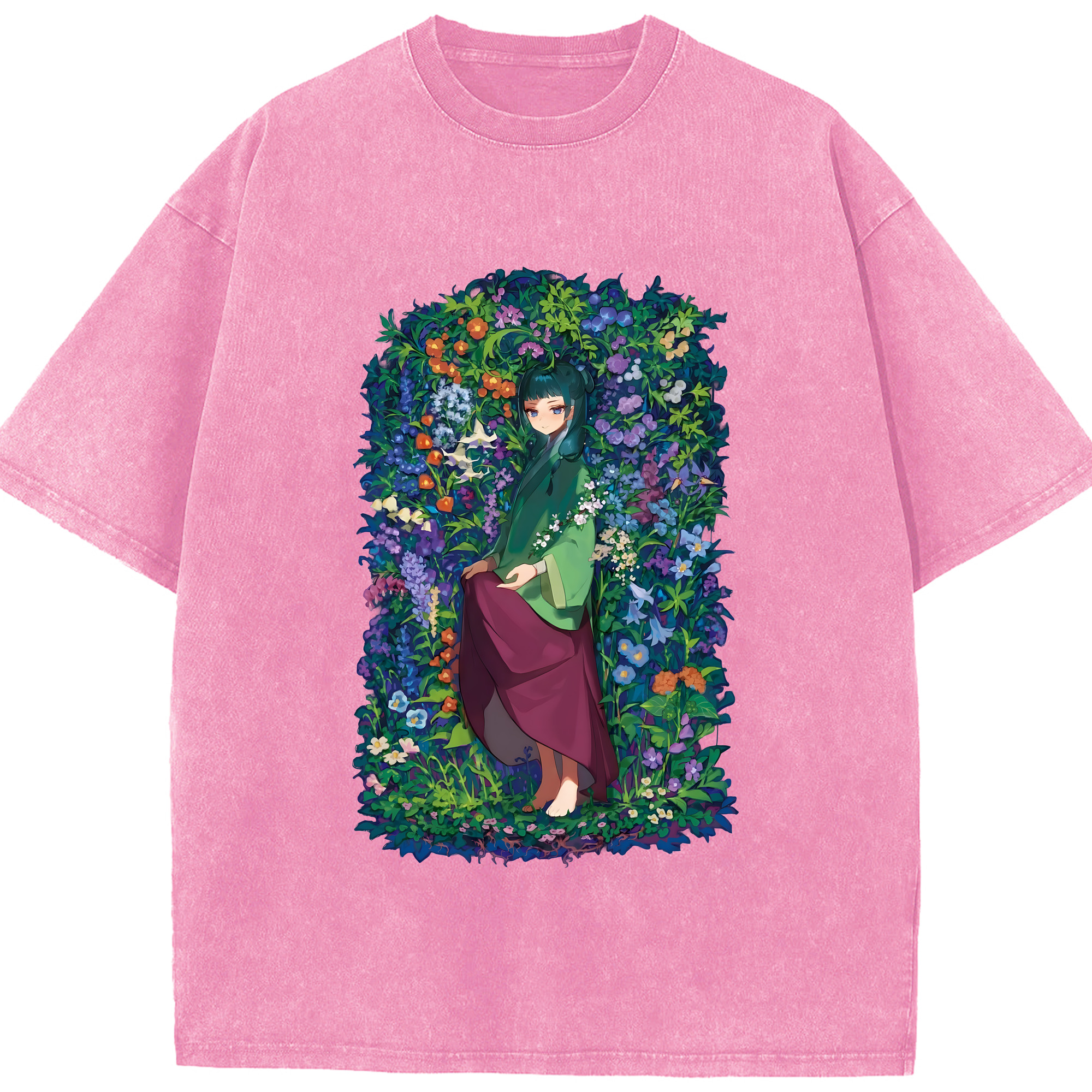 （画像用） 薬屋のひとりごと The Apothecary Diaries 綿100% ヴィンテージ風 半袖Tシャツ（フロントプリント）